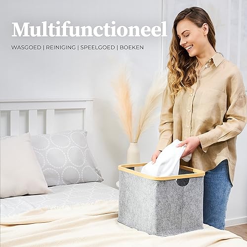 IKEA KALLAX - Panier de rangement en feutre gris - E-menage