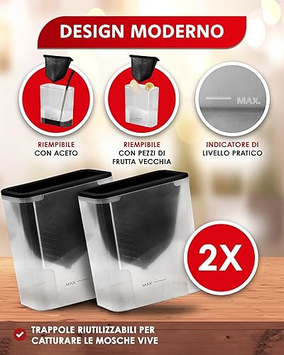 PIC - Lot de 2 Pièges à mouches à fruits - E-menage