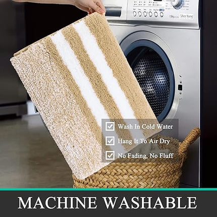 Pauwer - Lot de 3 tapis de bain et tapis contour WC de luxe en microfibre