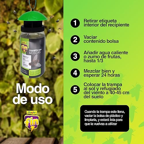 FLOWER - Lot de 6 pièges à mouches d'extérieur et intérieurs - E-menage