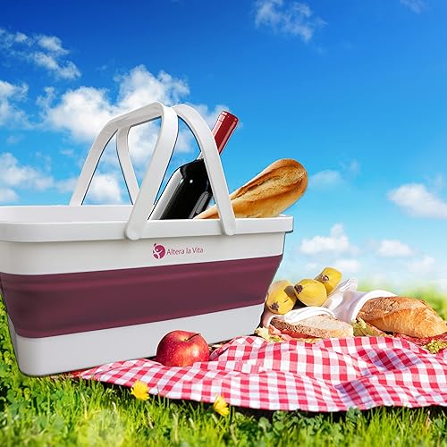 Altera la Vita - Panier à provisions pliable de 15 litres