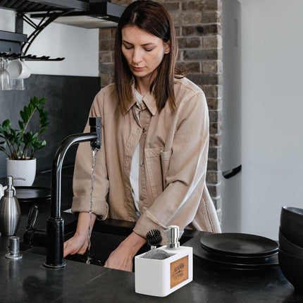 Distributeur de savon liquide blanc conçu pour la cuisine