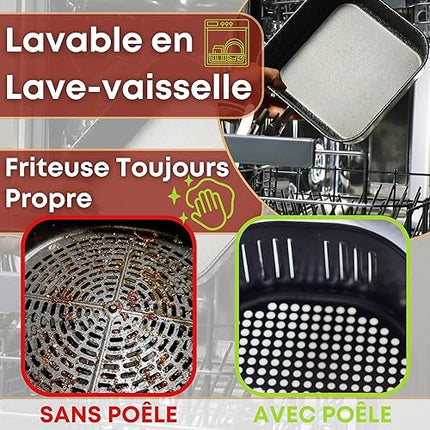 NAMAI - Plaque de cuisson pour friteuse à air  20 x 20 cm