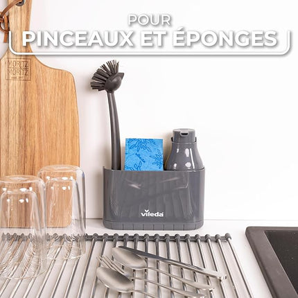 Distributeur de Liquide Vaisselle, Brosse, Support à torchon &amp; Organiseu