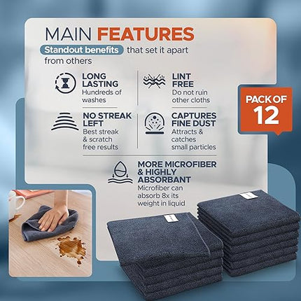 porteum - set of 12 microfiber cloths