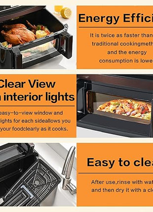 Friteuse à air chaud 2 chambres - E-menage