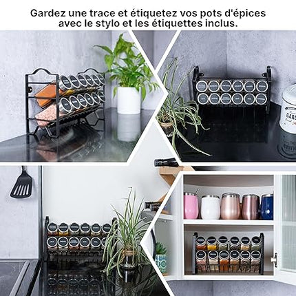 Deco haus® - etagere à epices avec pot à épices