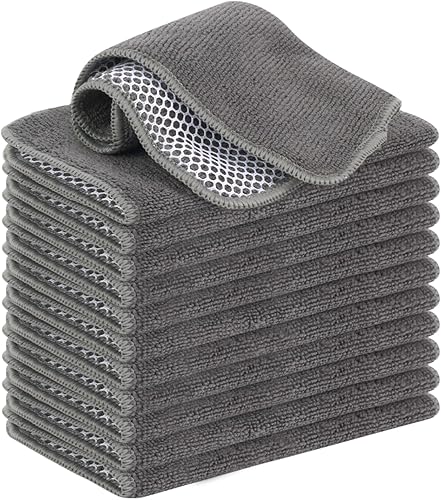 vivote - lot de 12 torchons en microfibre lavables - E-menage