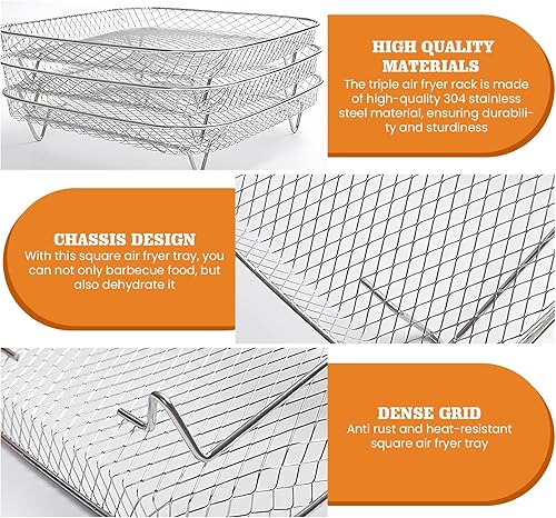 Lot de 3 racks pour friteuse à air - E-menage