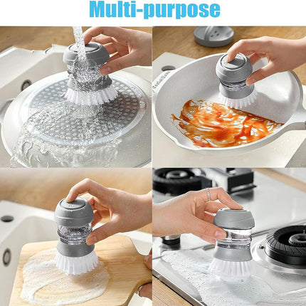 Kitchen Dish Brush with Liquid Dispenser