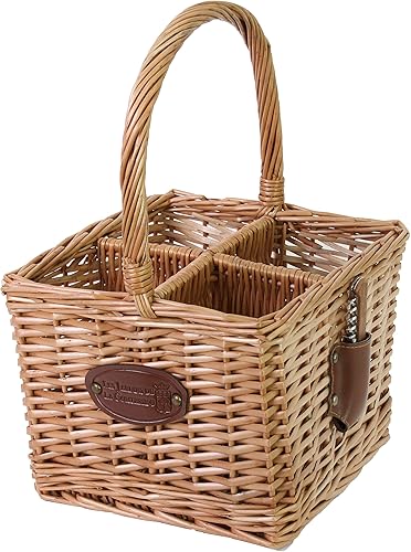 Panier Porte-Bouteille en Osier Naturel - E-menage