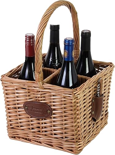 Panier Porte-Bouteille en Osier Naturel - E-menage