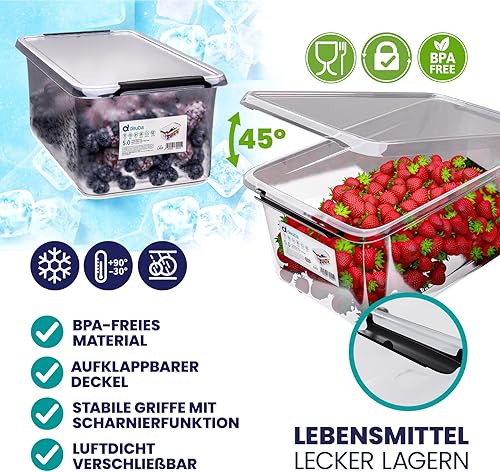 deuba® - lot de 6 boîtes de rangement de 5litres - E-menage