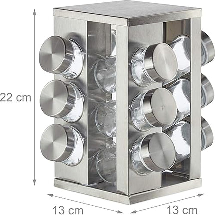 Relaxdays - tourniquet à épices avec un lot de 12 pots - E-menage