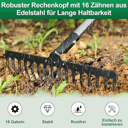 Caossuixin - Garden Rake with 16 Teeth