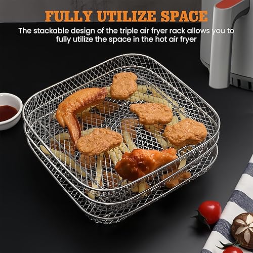 Lot de 3 racks pour friteuse à air - E-menage