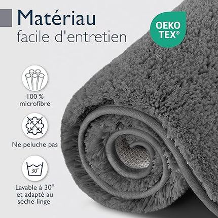 Beautissu BeauMare  - FL Tapis de Bain Absorbant et Antidérapant 80x50 cm
