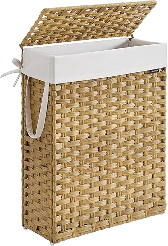 SONGMICS Panier à linge fin en rotin synthétique
