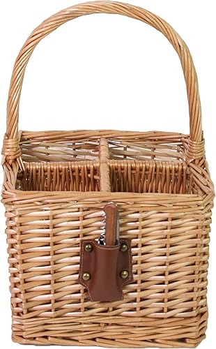 Panier Porte-Bouteille en Osier Naturel - E-menage