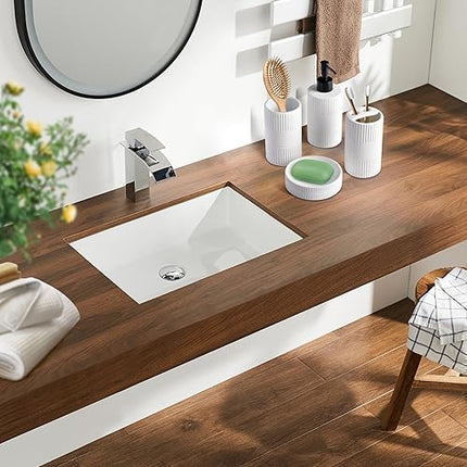 Ensemble de 4 pièces en céramique gaufrée pour salle de bain