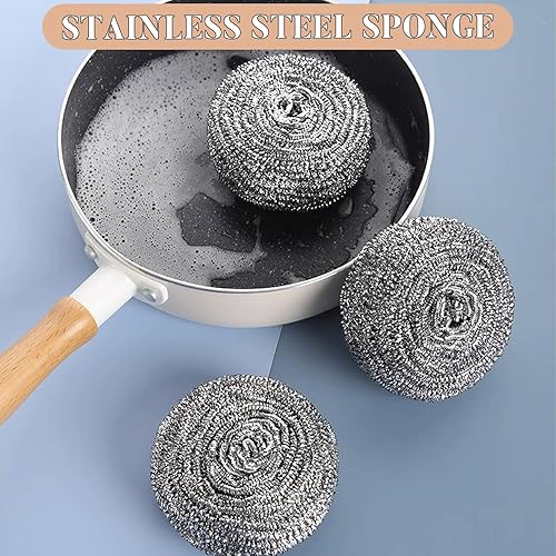 Lot de 12 éponges en acier