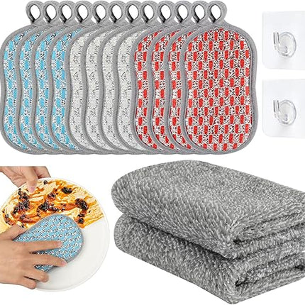 Lot de 12 Eponge Vaisselle Lavable