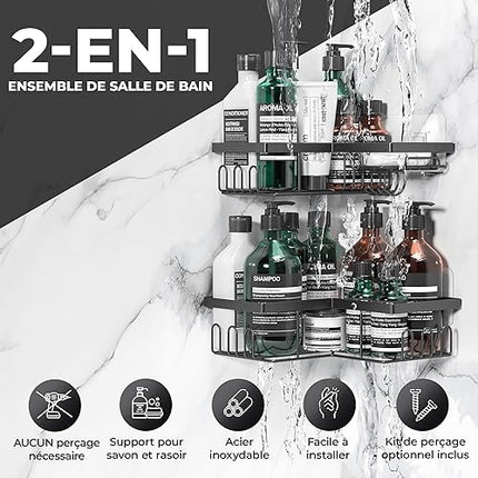 W&S - Lot de 3 Etagere Salle de Bain - E-menage