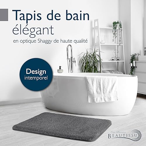 Beautissu BeauMare  - FL Tapis de Bain Absorbant et Antidérapant 80x50 cm