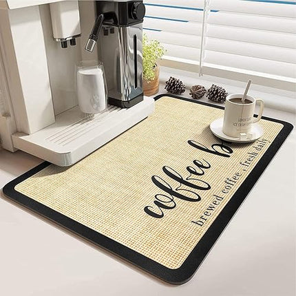Goujfol  -  Tapis d'égouttement absorbant pour évier, séchage rapide, 60 x 40 cm, kaki