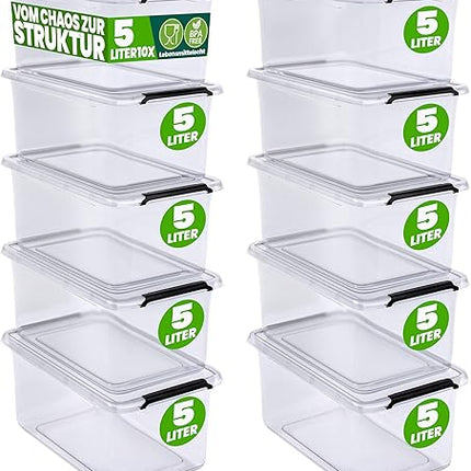 deuba® - lot de 6 boîtes de rangement de 5litres