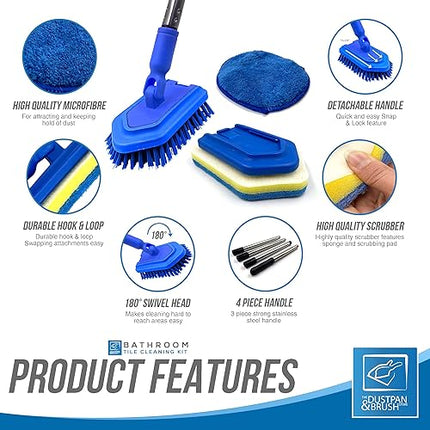 Bathroom tile cleaning brush