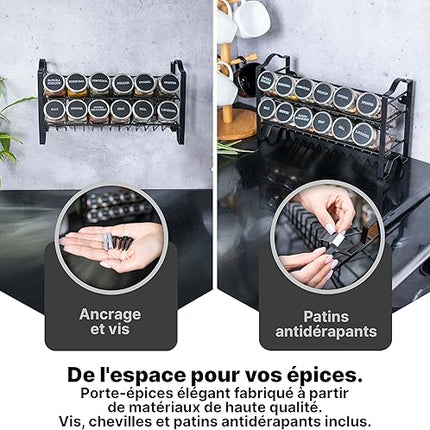 Deco haus® - etagere à epices avec pot à épices