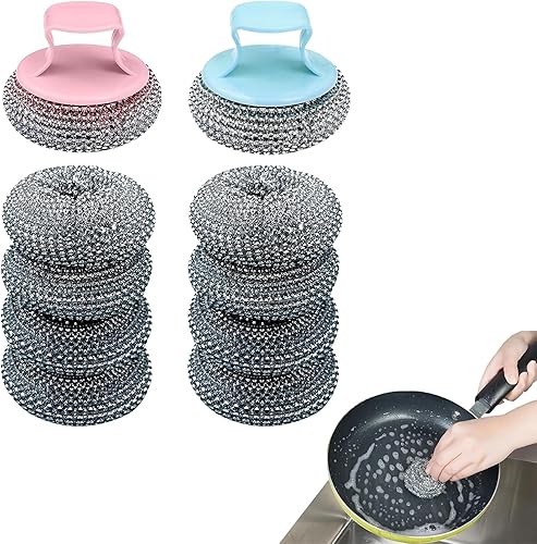 Lot de 10 éponges en acier inoxydable