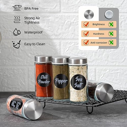 friberg -  kit de 24 pots à épices ronds en verre