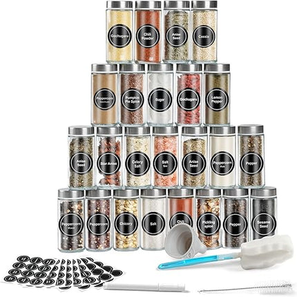 friberg -  kit de 24 pots à épices ronds en verre
