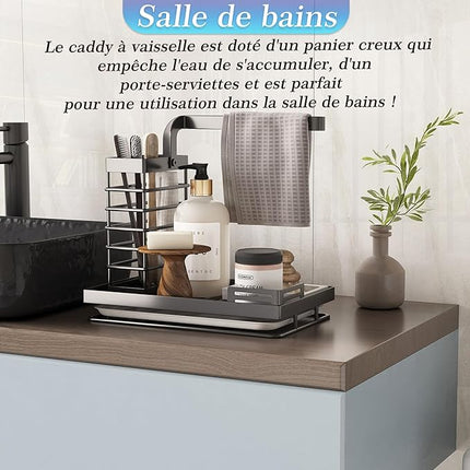 Organisateur pour évier de cuisine en acier inoxydable