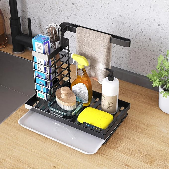 Organisateur pour évier de cuisine en acier inoxydable