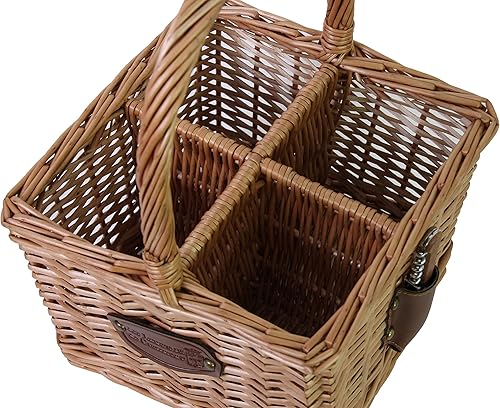 Panier Porte-Bouteille en Osier Naturel - E-menage