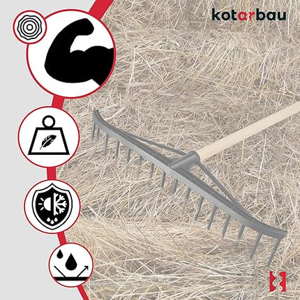 KOTARBAU® - Râteau robuste 610 mm , 18 dents avec manche - E-menage