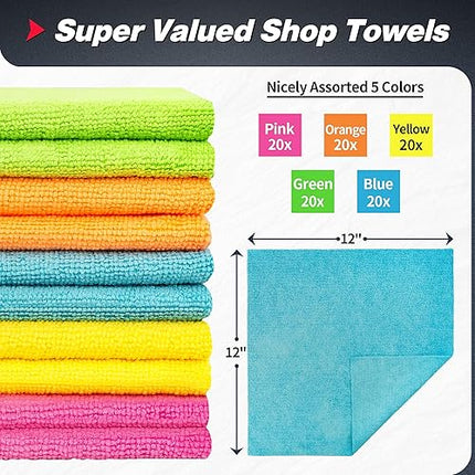 FIXSMITH -  Lot de 100 chiffons de nettoyage en microfibre