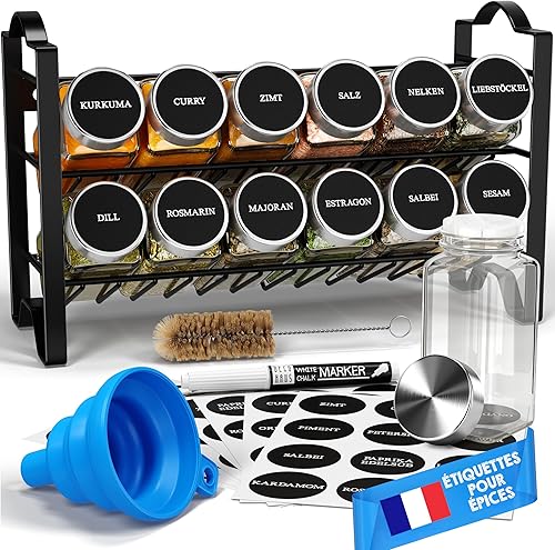 Deco haus® - etagere à epices avec pot à épices