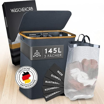 FALKENWERK - Panier à linge avec couvercle 145 l