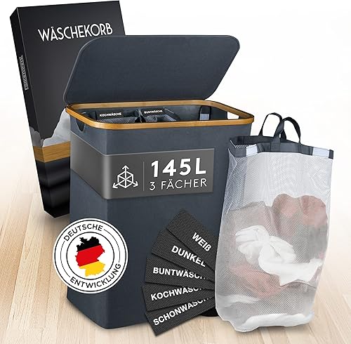 FALKENWERK - Panier à linge avec couvercle 145 l