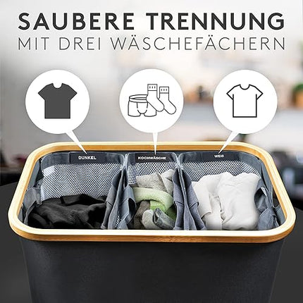 FALKENWERK - Panier à linge avec couvercle 145 l