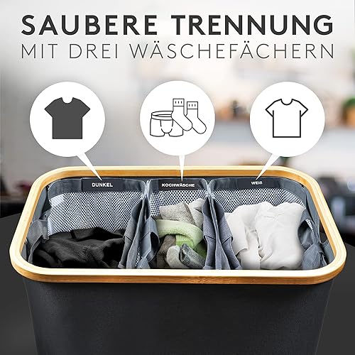 FALKENWERK - Panier à linge avec couvercle 145 l - E-menage