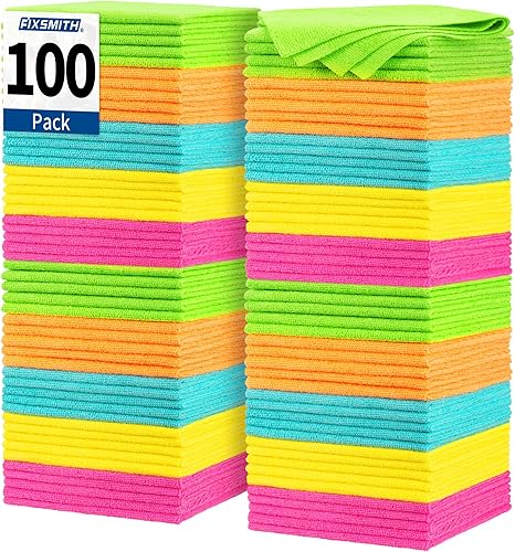 FIXSMITH -  Lot de 100 chiffons de nettoyage en microfibre
