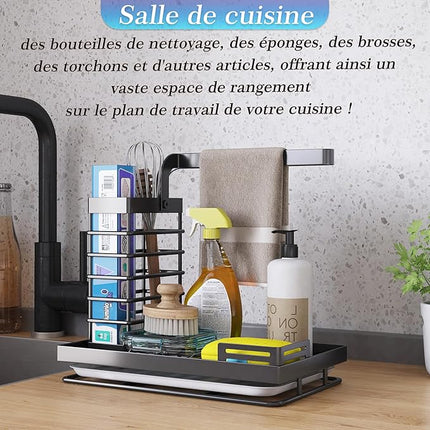 Organisateur pour évier de cuisine en acier inoxydable