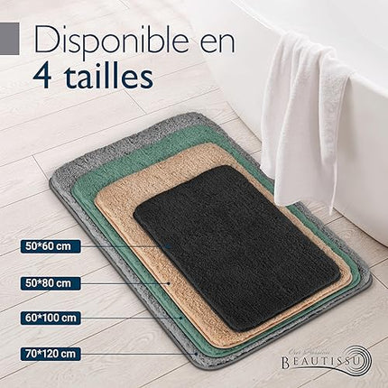 Beautissu BeauMare  - FL Tapis de Bain Absorbant et Antidérapant 80x50 cm