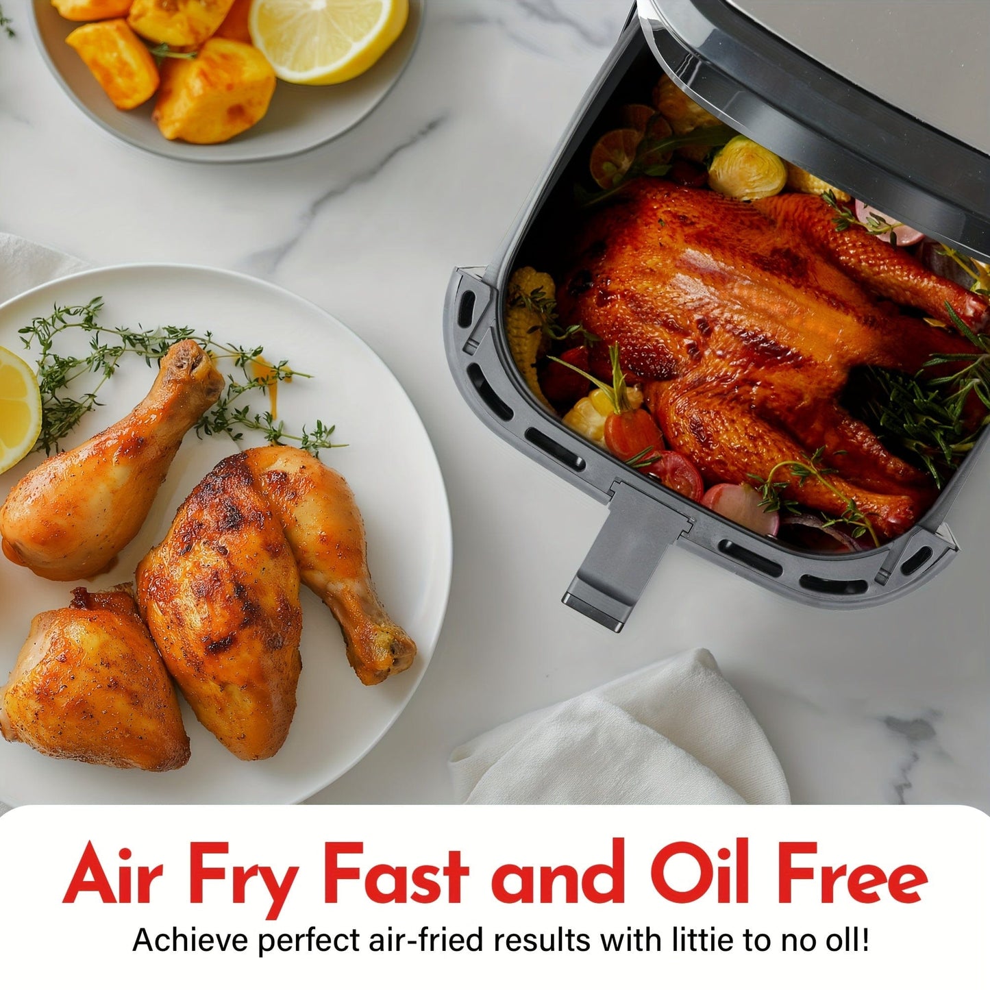 [Air Fryer] 8.5QT/3.6QT Air Fryer, Upgraded Large Capacity Suitable For 5-6 People, Smart Touch Screen For Easy Operation With 8 Preset Functions, Non-stick Coating For Easy Cleaning, Kitchen Accessories, Toaster Oven, Deep F