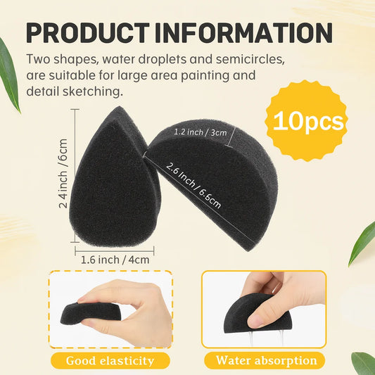 10pcsHalloween Makeup Face Paint Sponge Face Painting Sponges High Density Painting Supplies for Kids Adults Art Work Body Paint